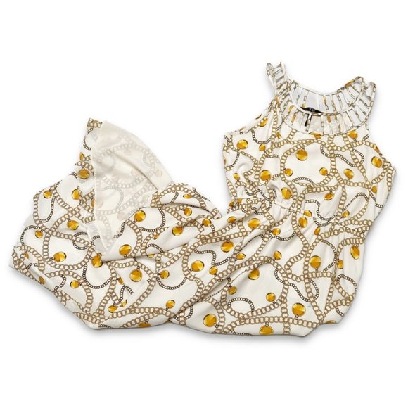 BCBG - Gold Combo, Tank Top Cut Out, Hi Lo Maxi Dress, Size Small - Picture 4 of 13